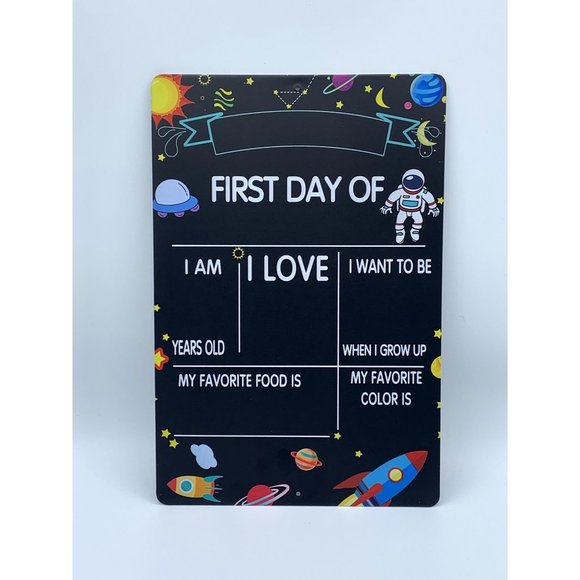 First Day of Tin Sign, Kids, Memories, Photos, 8x12 Sign NEW, Astronaut - Picture 1 of 4